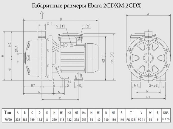 Насос поверхневий Ebara 2CDXM 70/20 - фото 2