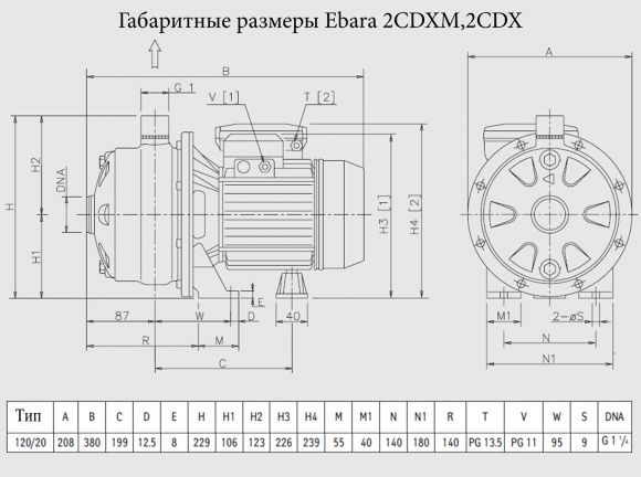 Насос поверхневий Ebara 2CDX 120/20 - фото 2