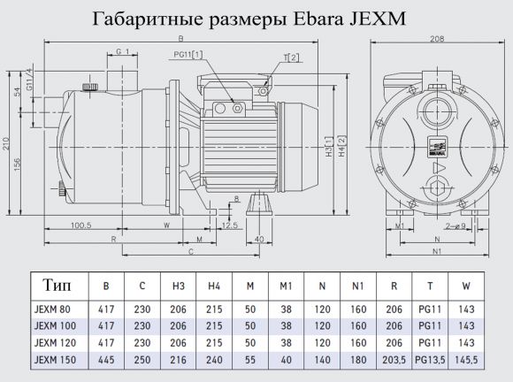Насос поверхневий Ebara JEXM 100 - фото 2