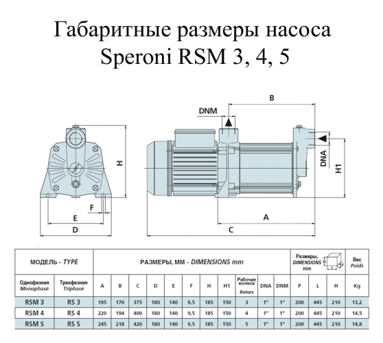 Насос поверхностный Speroni RSM 5(102190320) - фото 2