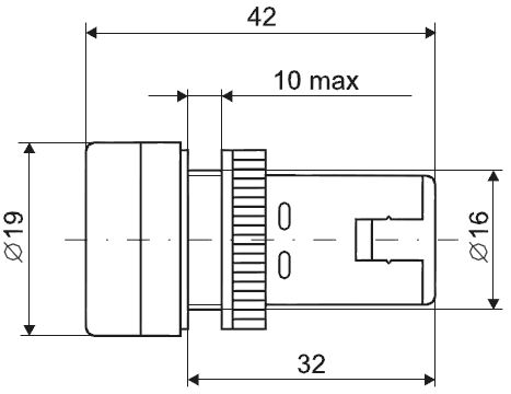 Лампа ИЭК AD16DS(LED) D16мм желтая матрица 12В AC/DC (BLS10-ADDS-012-K05-16) - фото 2