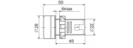 Лампа ИЭК AD22DS(LED) D22мм белая матрица 12В AC/DC (BLS10-ADDS-012-K01) - фото 2