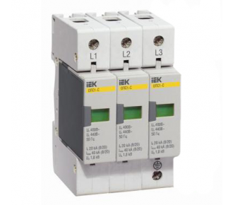 Разрядник ИЭК ОПС1-C 3Р In=20kA 400B Im=40kA (MOP20-3-C)