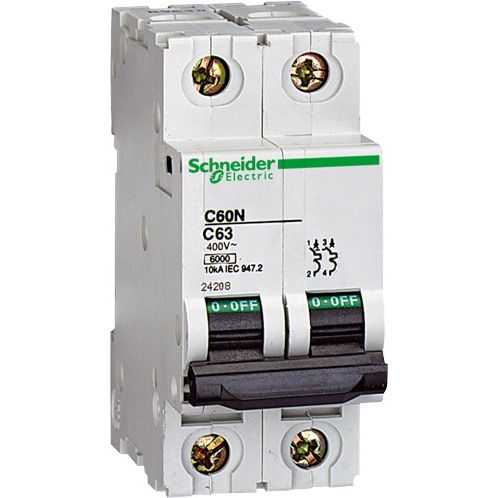 Автоматичний вимикач Schneider Electric iC60N 2P 10A хар-ка C 6кА - фото 1