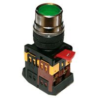 Кнопка ИЭК ABLF-22 зеленый D22мм неон 240В 1з+1р (BBT10-ABLF-K06) - фото 1