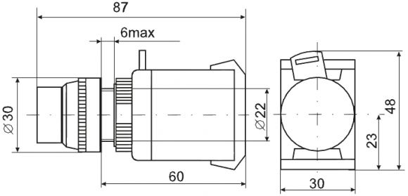 Кнопка ИЭК ABLF-22 красный D22мм неон 240В 1з+1р (BBT10-ABLF-K04) - фото 2