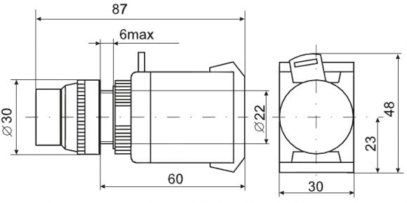 Кнопка ИЭК ABLFP-22 желтый D22мм неон 240В 1з+1р (BBT20-ABLFP-K05) - фото 2