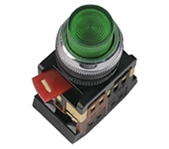 Кнопка ИЭК ABLFP-22 зеленый D22мм неон 240В 1з+1р (BBT20-ABLFP-K06)