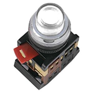 Кнопка ИЭК ABLFP-22 прозрачный D22мм неон 240В 1з+1р (BBT20-ABLFP-K08) - фото 1