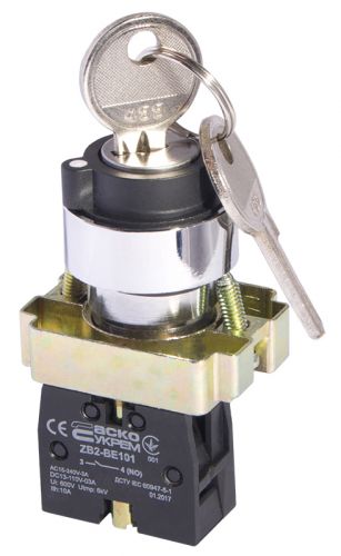 Кнопка поворотная с ключом АсКо XB2-BG41 1р (A0140010011) - фото 1