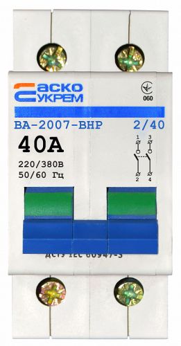 Выключатель-разъединитель Аско УкрЕМ ВА-2007 ВРН 2p 40А (A0010070010) - фото 1