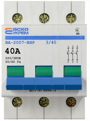 Вимикач-роз'єднувач Аско УкрЕМ ВА-2007 ВРН 3p 40А - фото 1