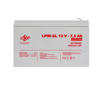Аккумуляторная батарея LogicPower LPM-GL 12V 7,5AH Аккумуляторная батарея LogicPower LPM-GL 12V 7,5AH