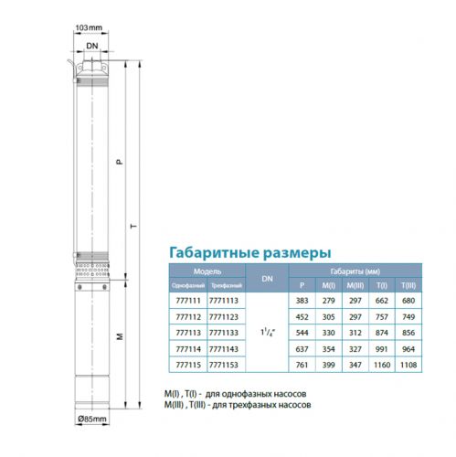 Насос скважинный Aquatica 3.5SDm3/20 (777115) - фото 2