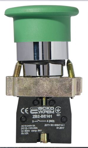 Кнопка "Старт" АсКо XB2-BC31 (грибок) (A0140010052) - фото 6