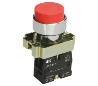 Кнопка ИЭК LAY5-BL41 без подсветки красная 1з (BBT70-BL-K05) Кнопка ИЭК LAY5-BL41 без подсветки красная 1з (BBT70-BL-K05)