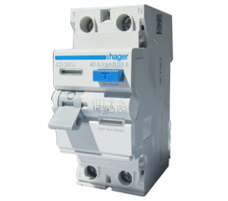 Дифференциальное реле Hager CD225J (тип А) Дифференциальное реле Hager CD225J (тип А)