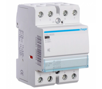 Контактор бесшумный - силовое реле Hager ESD-463S 24V/63A 4Н.О