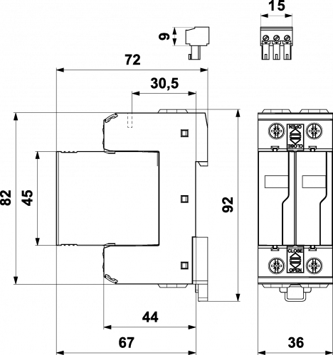 Ограничитель перенапряжения УЗИП SALTEK FLP-12,5 V/1S+1 - фото 2