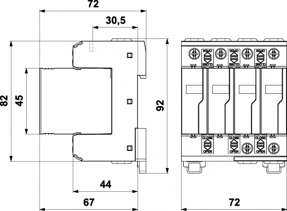 Ограничитель перенапряжений УЗИП SALTEK DA-275 V/3+1 - фото 2
