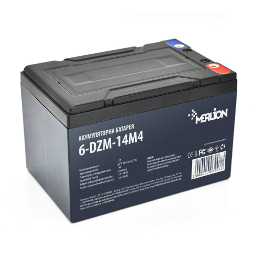 Акумуляторна батарея тягова MERLION AGM 6-DZM-14 12V 14Ah (болт) (3907) - фото 1