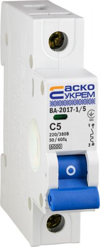 Автоматический выключатель Аско УкрЕМ ВА-2017/C 1р 5А (A0010170032) - фото 3