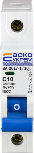 Автоматичний вимикач Аско УкрЕМ ВА-2017 1р 10А - фото 3