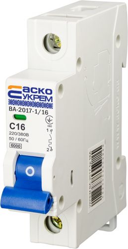 Автоматичний вимикач Аско УкрЕМ ВА-2017 1р 16А - фото 2