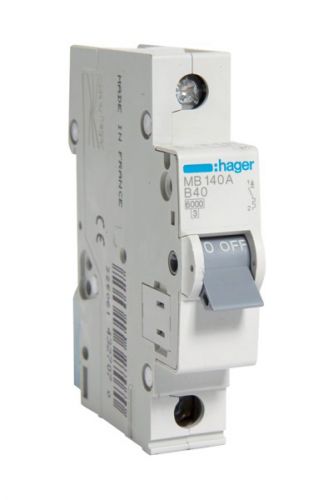 Автоматичний вимикач Hager 1P 6kA B-40A 1M (MB140A) - фото 1