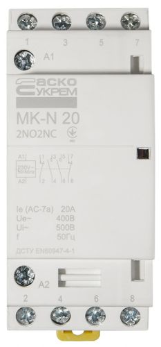 Модульный пускатель Аско MK-N 4P 20A 2NO2NC (A0040030029) - фото 1