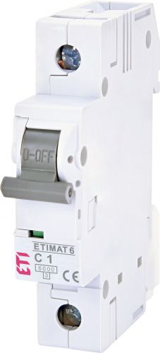 Автоматический выключатель ETI ETIMAT 6 1p C 1A (2141504) - фото 1