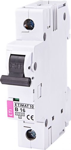 Автоматический выключатель ETI ETIMAT 10 1p B 16А (2121716) - фото 1
