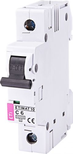 Автоматический выключатель ETI ETIMAT 10 1p C 6А (2131712) - фото 1