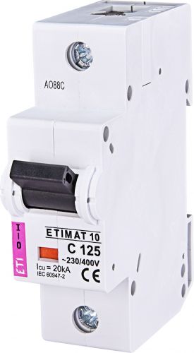 Автоматический выключатель ETI ETIMAT 10 1p C 125А (2131733) - фото 1