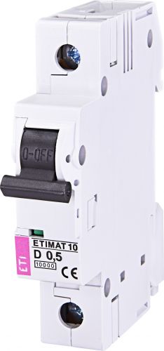 Автоматичний вимикач ETI ETIMAT 10 1p D 0,5 А (2151701) - фото 1