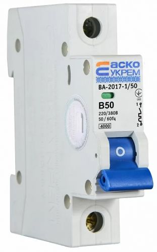 Автоматический выключатель Аско УкрЕМ ВА-2017/B 1р 50A (A0010170056) - фото 2