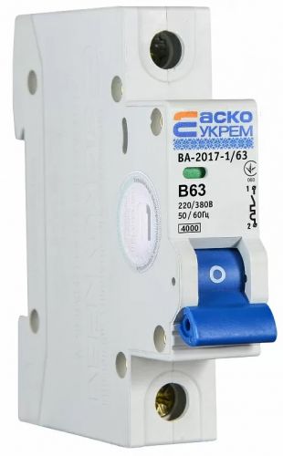 Автоматичний вимикач Аско УкрЕМ ВА-2017 / B 1р 63А - фото 2