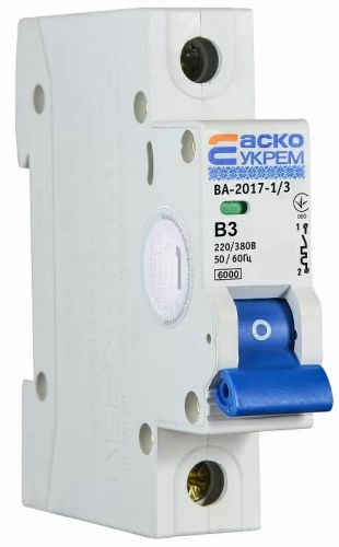 Автоматичний вимикач Аско УкрЕМ ВА-2017 / B 1р 3А - фото 2