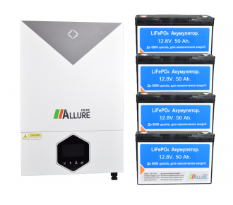 Система бесперебойного питания ALLURE PRIME MPS-VIII-6200W (48V) AP12-50 (50Ач / 640Вт/ч) - 4шт (2540Вт)