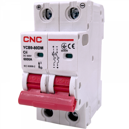 Автоматический выключатель CNC YCB9-80DM 2Р 4А 6кА С 500В DC (Б00035404) - фото 1