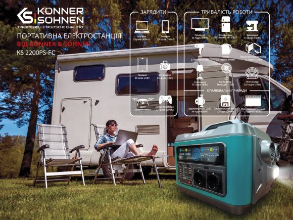 Портативная (переносная) электростанция Konner&amp;Sohnen KS 2200PS-FC - фото 12