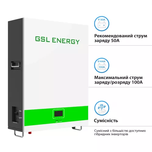 Аккумуляторная батарея GSL 51.2v 100AH 5.12kwh (GSL051100AB-GBP2) - фото 2
