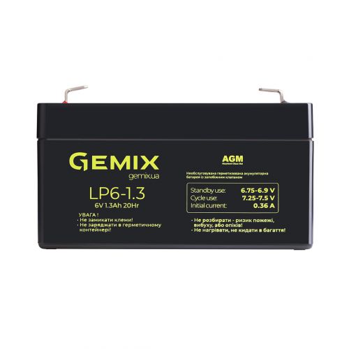 Акумуляторна батарея Gemix LP6-1.3 (00320031) - фото 1
