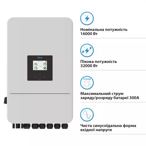 Інвертор гібридний Deye SUN-16K-SG05LP3-EU-SM2 Wi-Fi 220/380V - фото 3